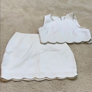tobi two piece white tank and skirt